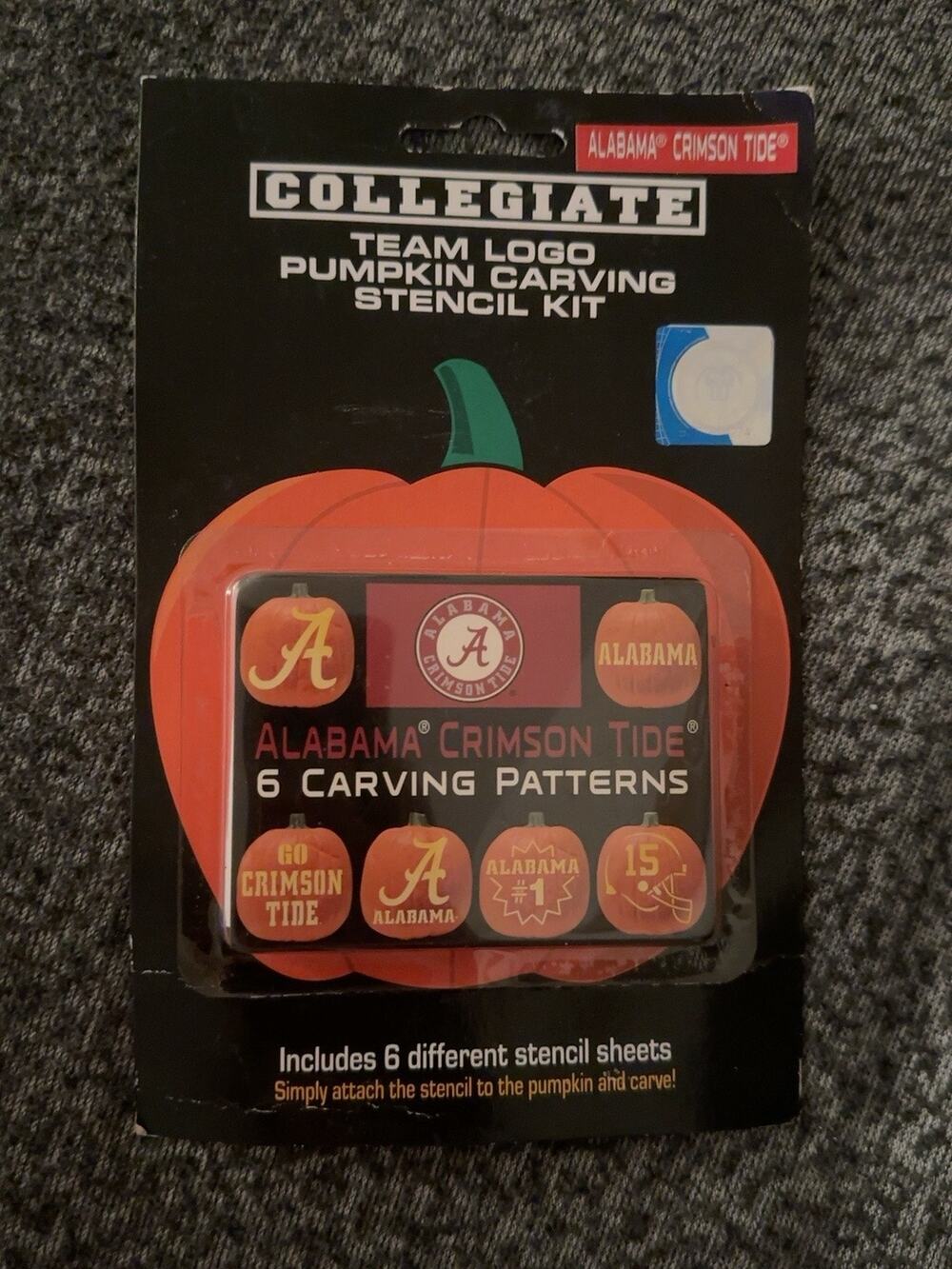 Alabama Crimson Tide Pumpkin Carving Stencil Kit 6 Patterns NWT Halloween NCAA